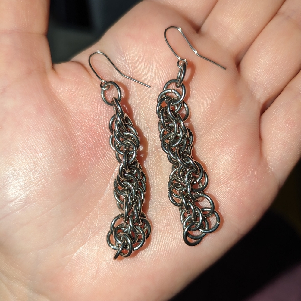 Elegant Silver Chain Link Earrings